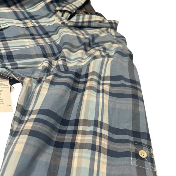 Tommy Hilfiger Plaid Button‑Down Shirt Slim Fit XXL • Fleet Blue • Fall Layering - Picture 8 of 13
